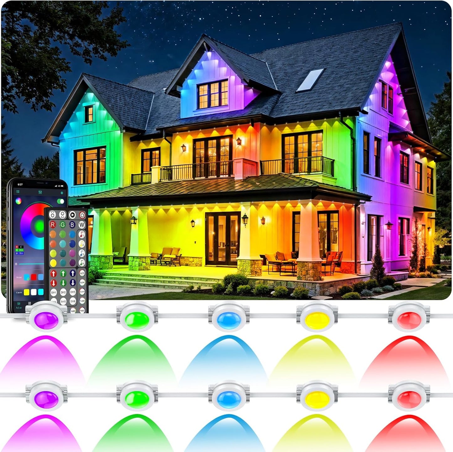 500FT Permanent Outdoor Lights Waterproof with Smart App Control