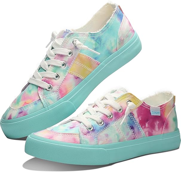 Obtaom Women's Play Fashion Sneaker in White Washed Leopard Canvas