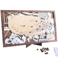 Personalized Wooden American Football Stadium Tracker Map