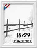 White 16x29 Picture Frame.75 in Wide - Handmade Solid Wood Frame