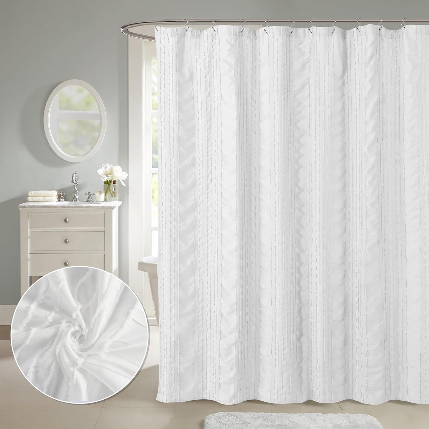 Boho Chic Seersucker Shower Curtain - Elevate Your Decor!