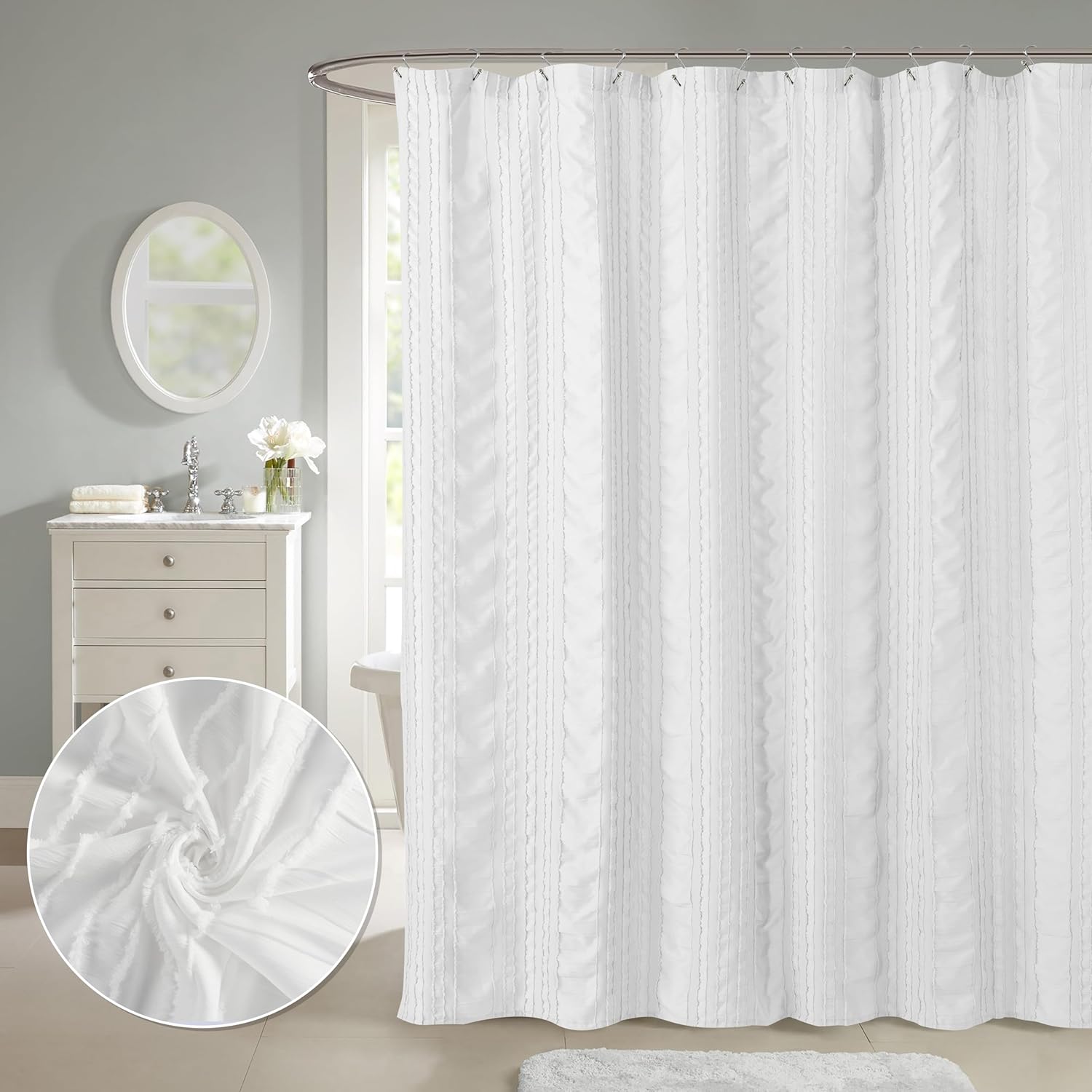 Boho Chic Seersucker Shower Curtain - Elevate Your Decor!