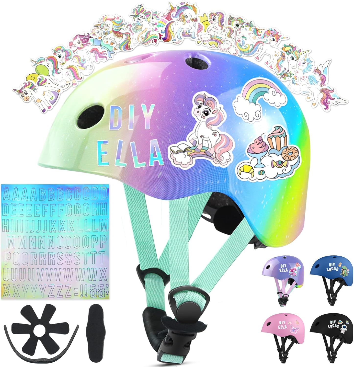 Vvinca Kids Bike Helmet - Safety Boost with DIY Stickers!