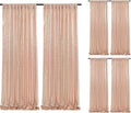 Rose Gold Sequin Backdrop Curtain 6 PCS 2ft x 8ft - Sparkly Event