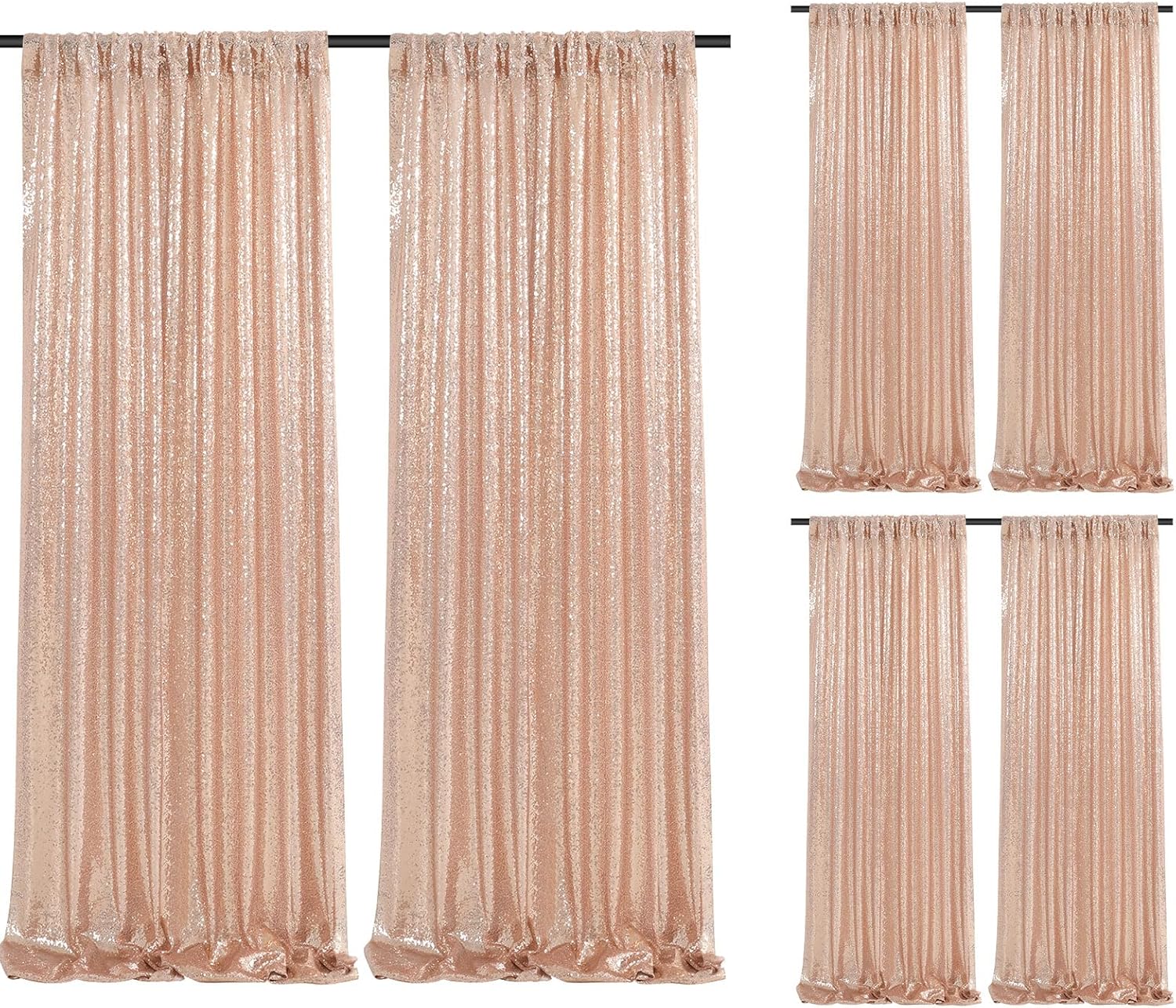 Rose Gold Sequin Backdrop Curtain for Stunning Event Decor