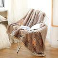 Flannel Sherpa Throw 60in x 50in - Cute Colorful Owl Design