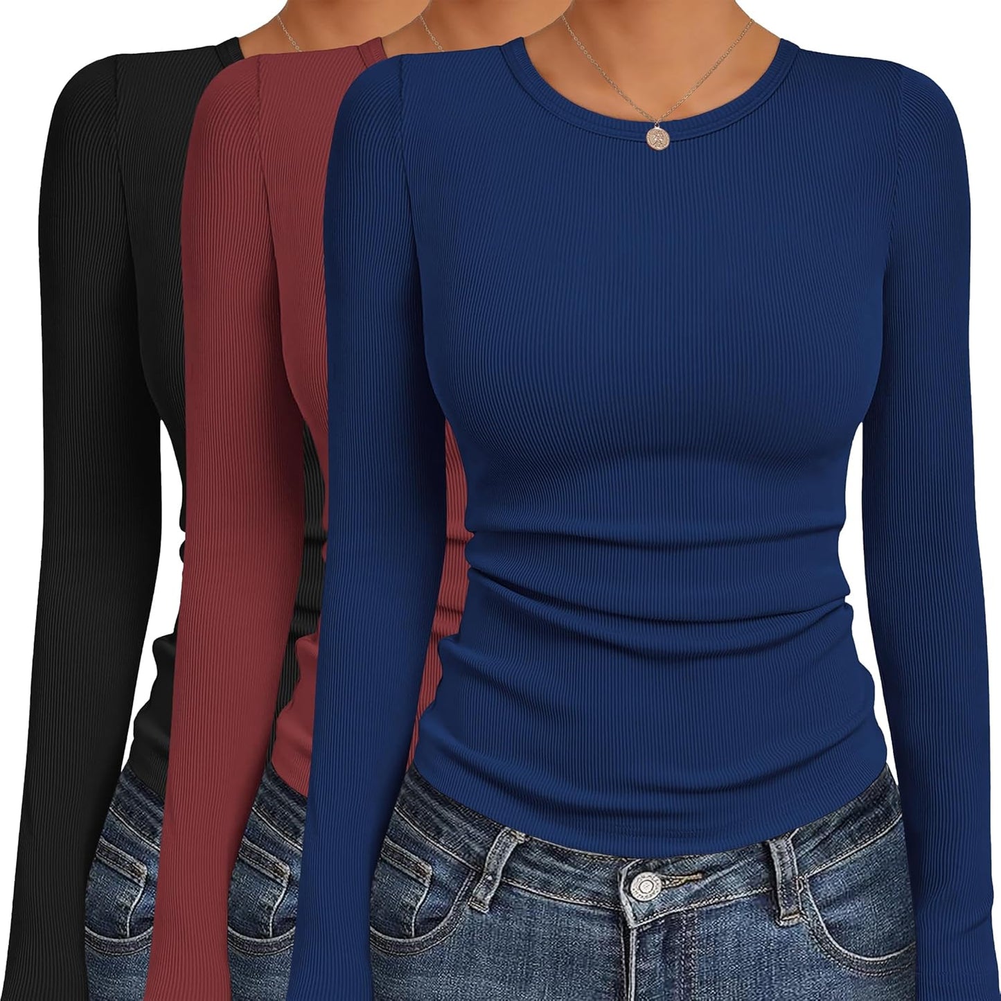 Ekouaer Women's Long Sleeve Shirts - Stylish Thermal Tops