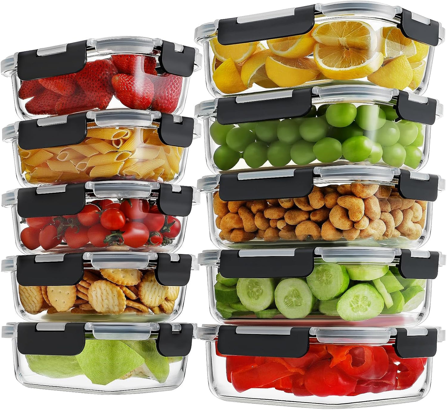 HOMBERKING Glass Meal Prep Containers Set for Food Storage
