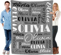 Personalized Name Blanket 60 x 80 in Flannel Throw - Color 12
