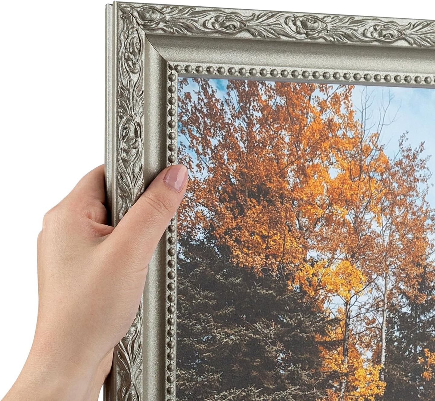 ArtToFrames 12x14 Frame - Classic Silver Wood Picture Frame
