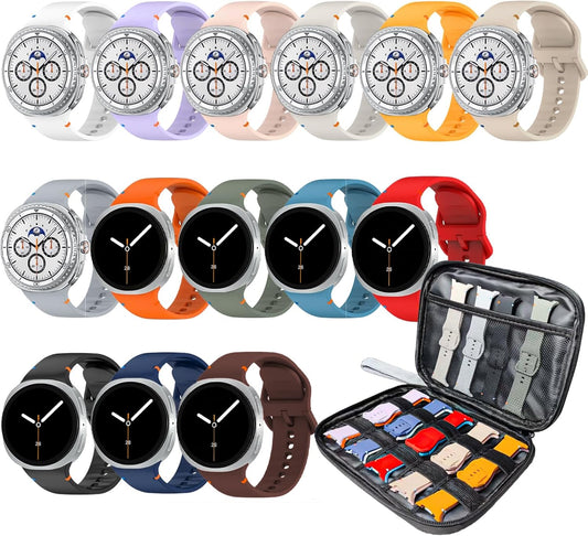 14 Pack Silicone Bands for Samsung Galaxy Watch 8 by QUANFUN