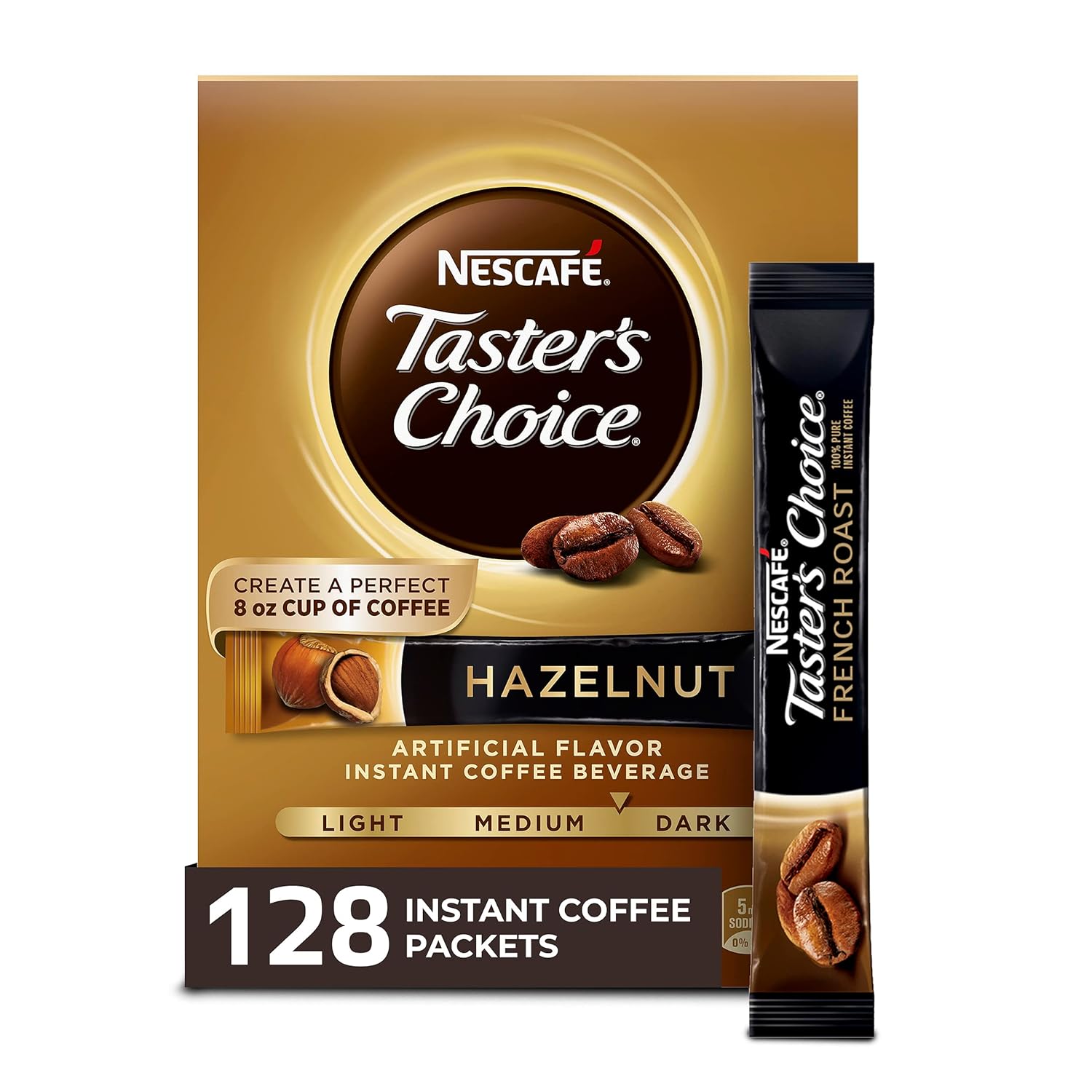 Nescafe Hazelnut Instant Coffee - 16 Count x 8 Packs