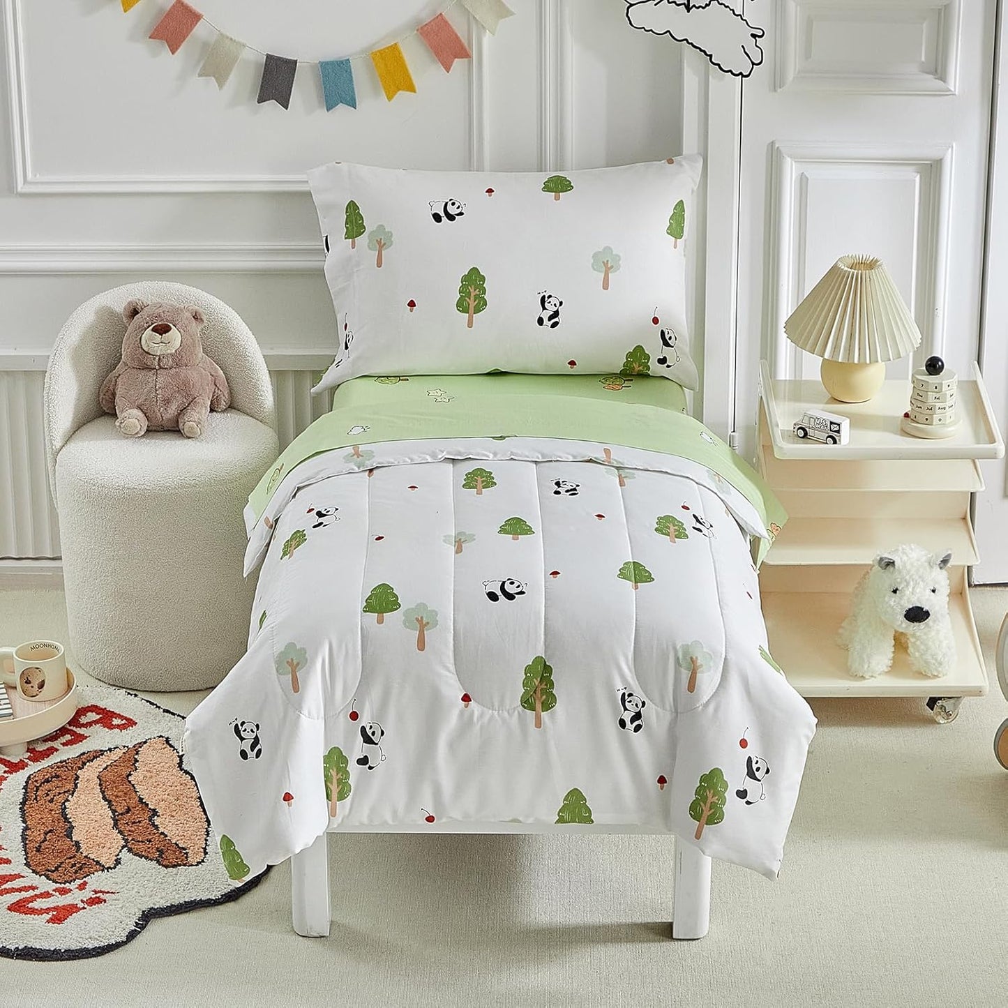 Joyreap 4 Piece Cotton Toddler Bedding Set for Kids Comfort