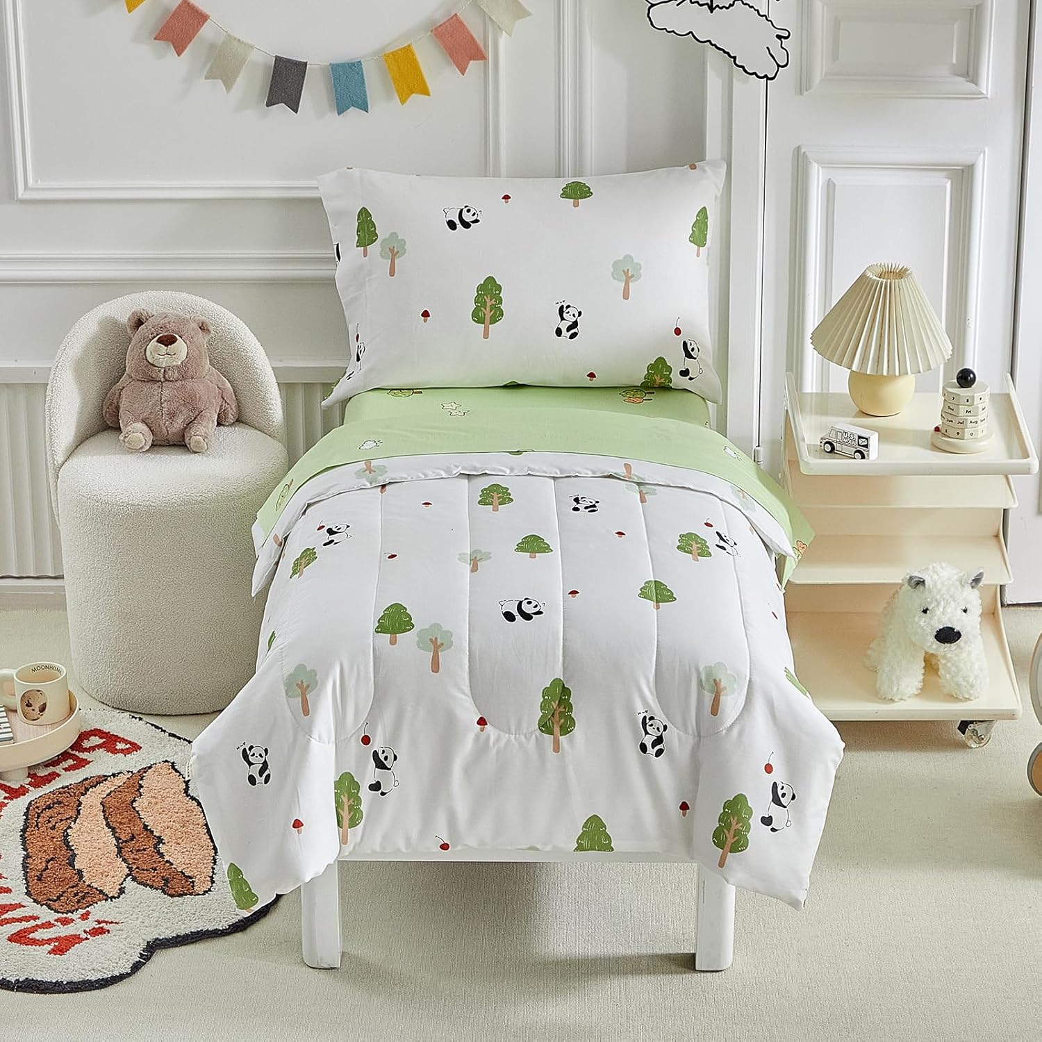 Joyreap 4 Piece Cotton Toddler Bedding Set for Kids Comfort