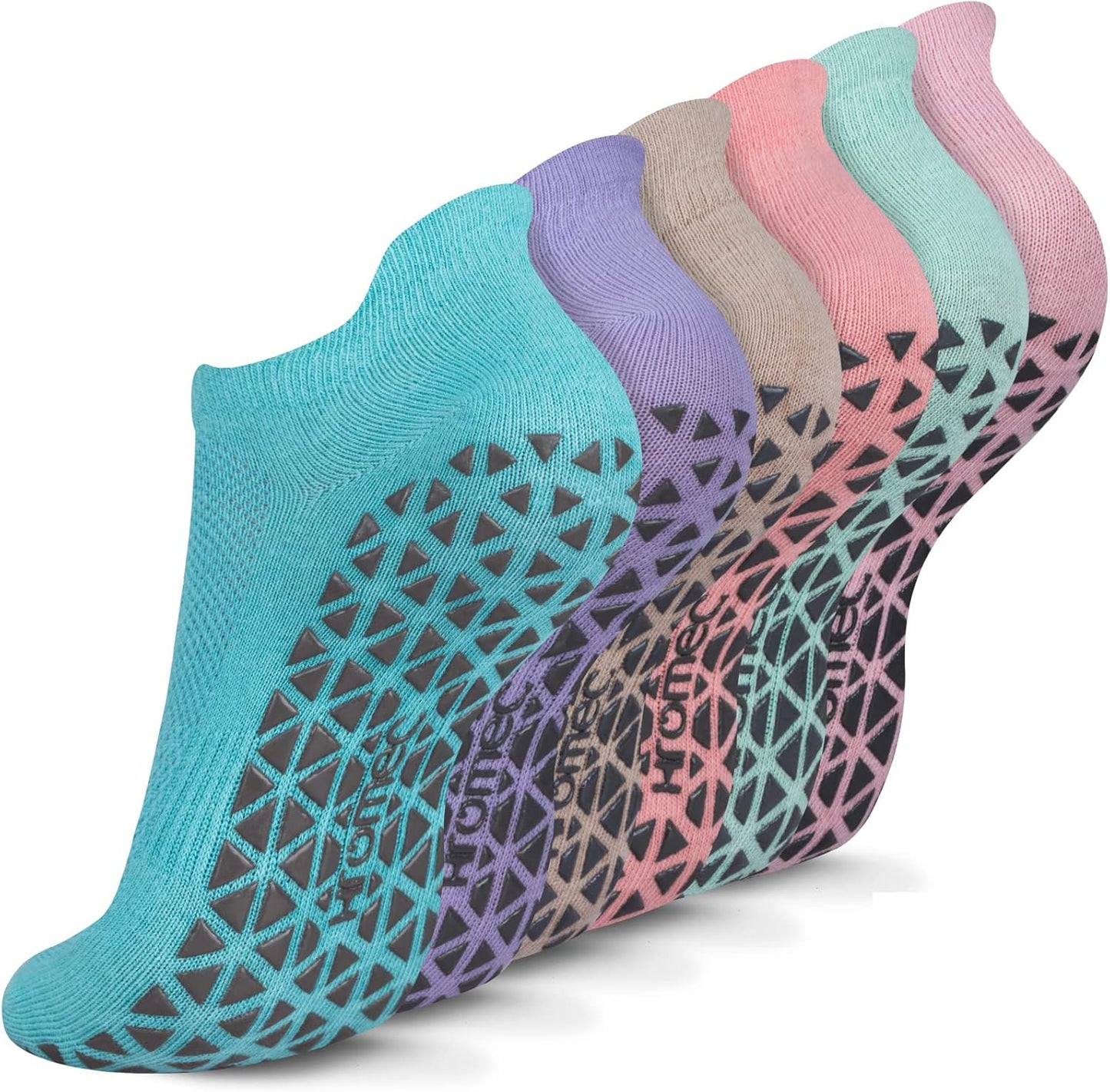 Hromec Non Slip Yoga Socks - Anti Skid Grips for Any Activity