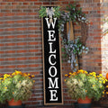 Outdoor Welcome Sign for Front Porch 45in x 9in - Rustic Leaner