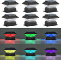 6 Pack RGBW Solar Post Cap Light for Decks and Gardens