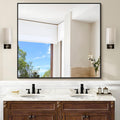 Black Bathroom Mirror for Wall 36x40 in Rectangle - Modern Metal Frame