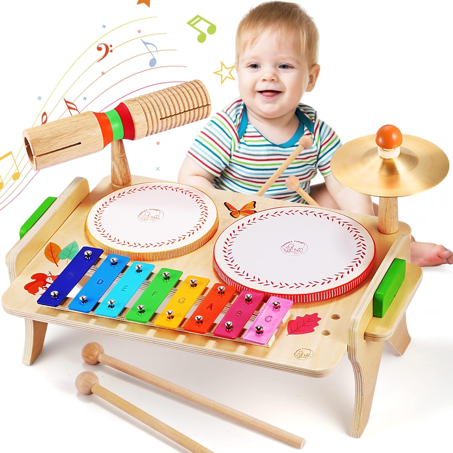 Wingyz Kids Drum Set for Toddlers - 7 in 1 Musical Toys