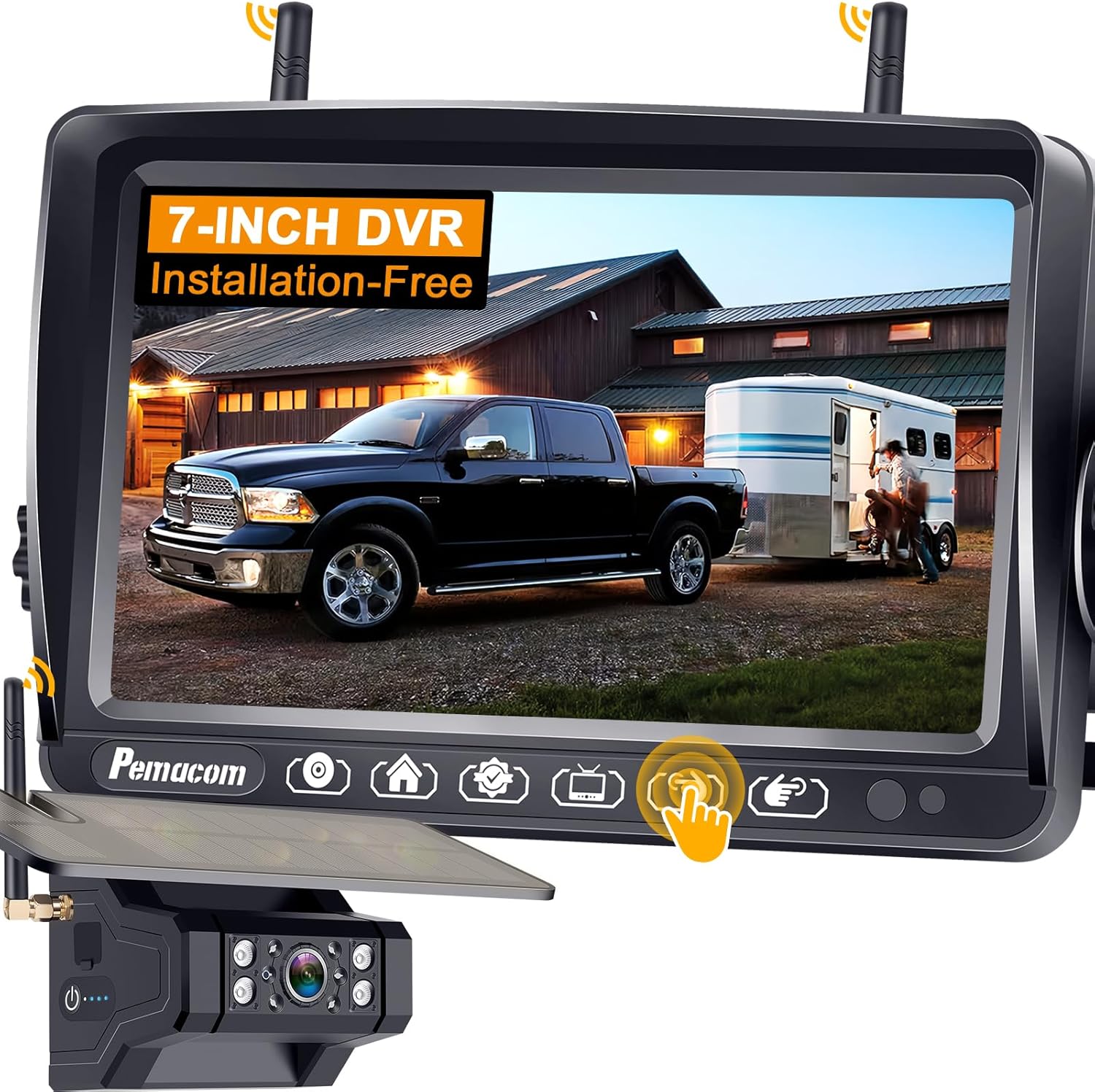 Install-Free Solar Backup Camera for RVs: HD 1080P