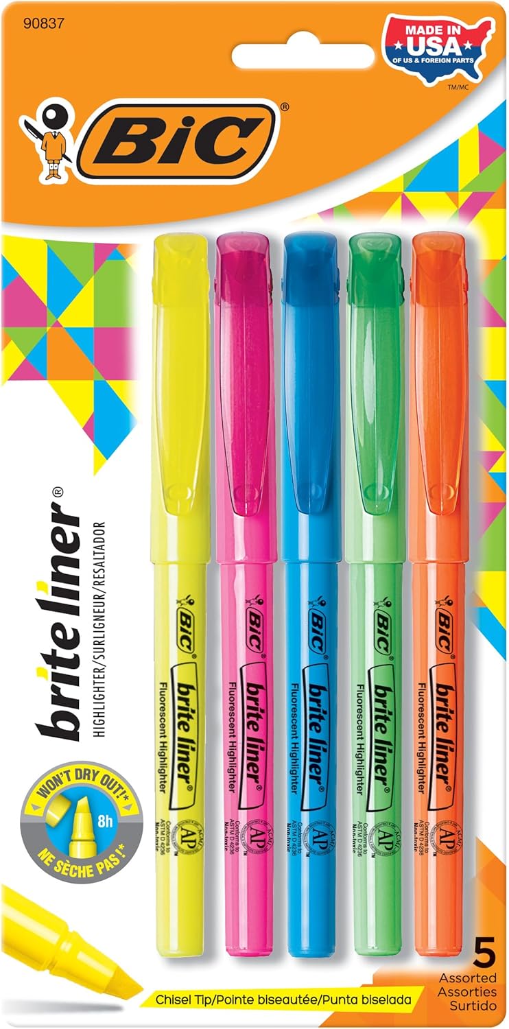 BIC Brite Liner Highlighters - Organize & Color in Style