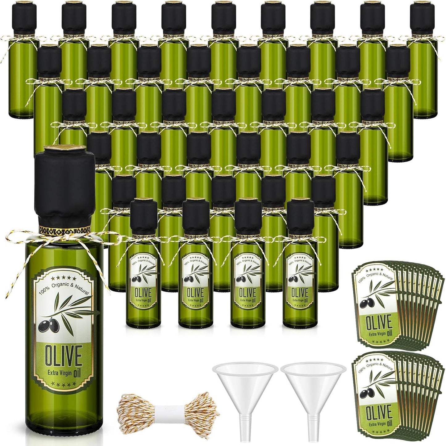 40 Pcs 4 oz Mini Glass Olive Oil Bottles for Kitchen Use