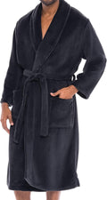 Alexander Del Rossa Mens Robe Plush - Extra Thick Warm Fleece Robe