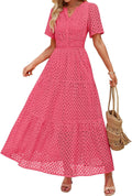 ZESICA Women's Summer Short Sleeve Maxi Dress - Flattering A-Line Look