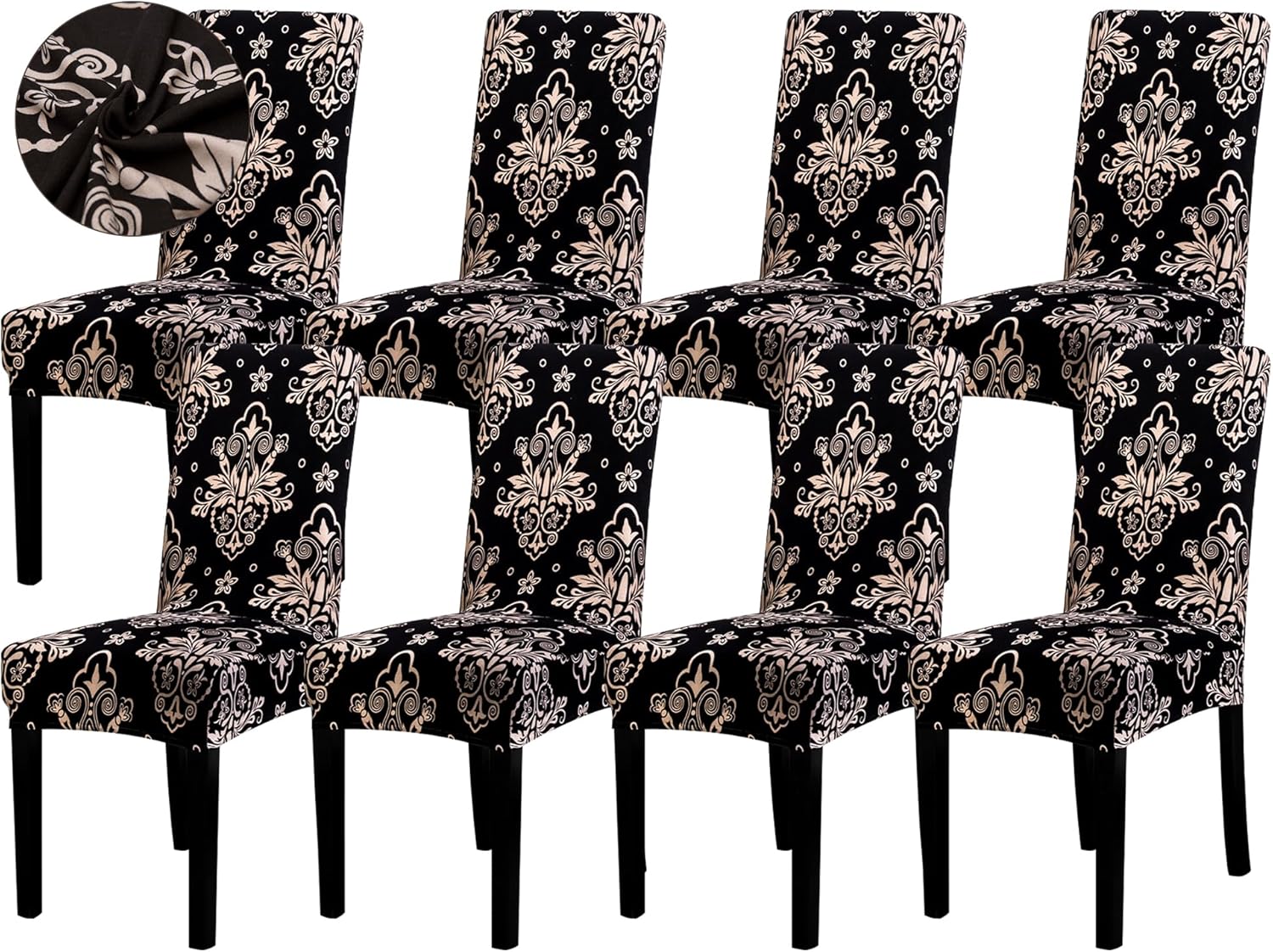 Sufdari Dining Chair Covers Set of 8 - Stretch Spandex Protectors