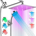 LED Shower Head with High Pressure 10ft Rain Shower Head - Color Temp