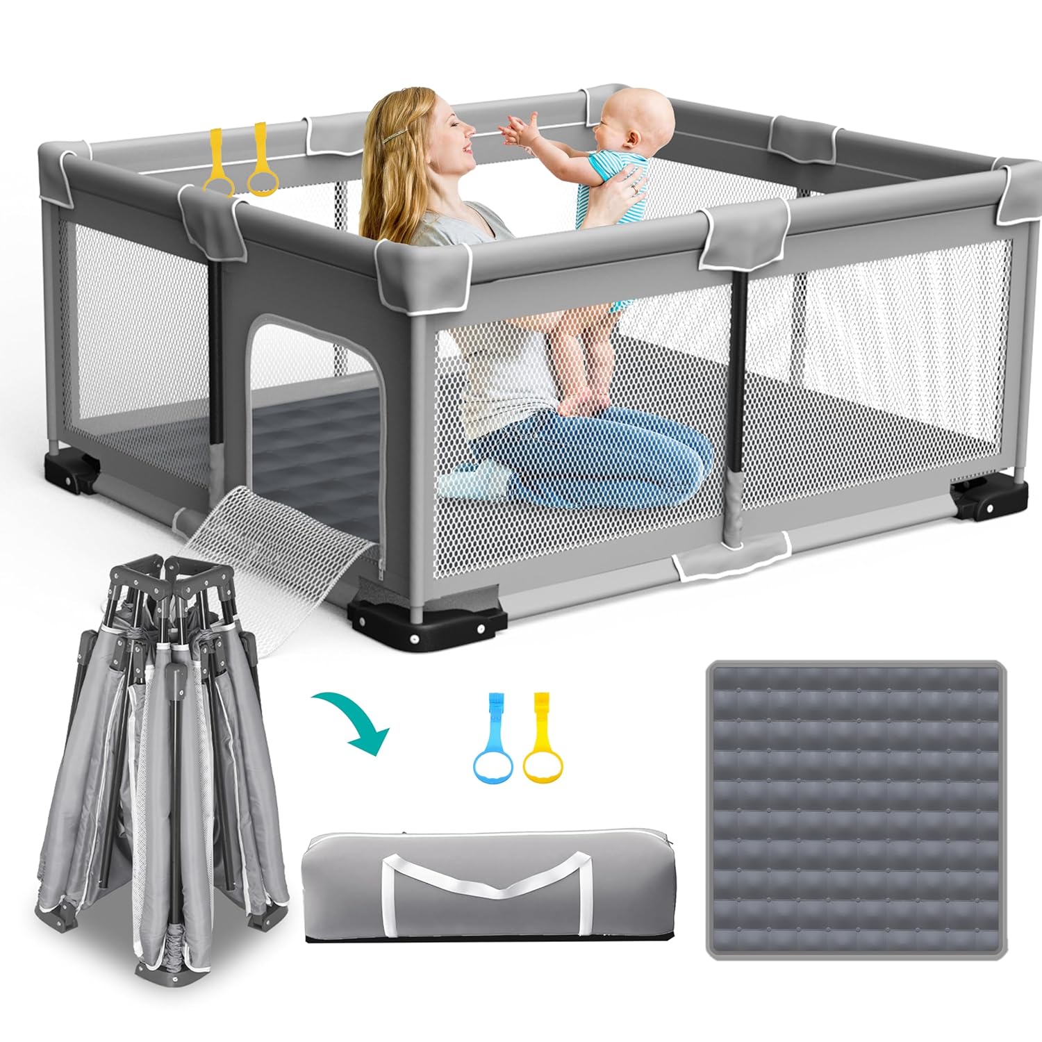 Foldable Playpen for Babies and Toddlers - Portable & Safe