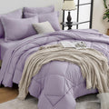 HEVUMYI King Purple Comforter Set - Ultra Soft 7-Piece King
