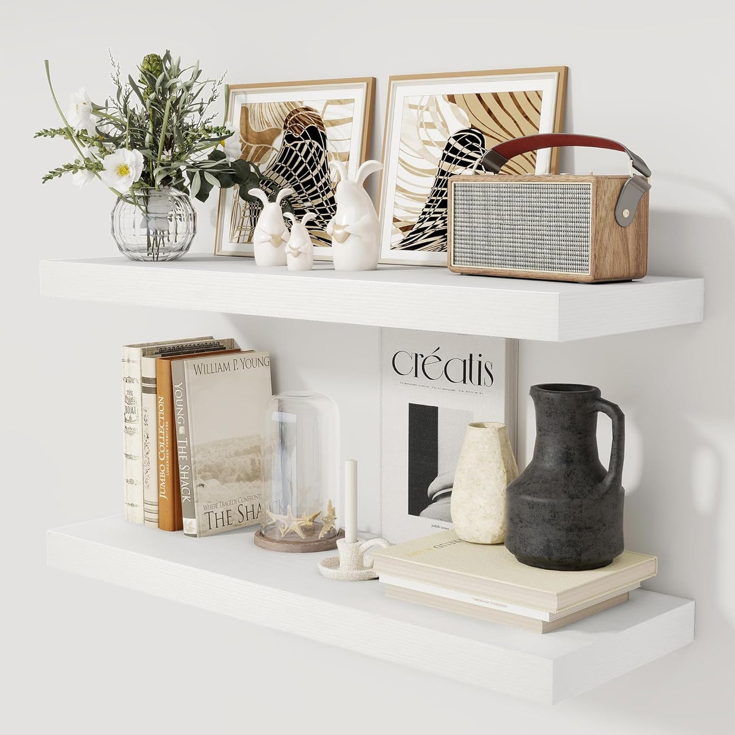 36 Inch Deep Floating Shelves for Wall Storage & Display