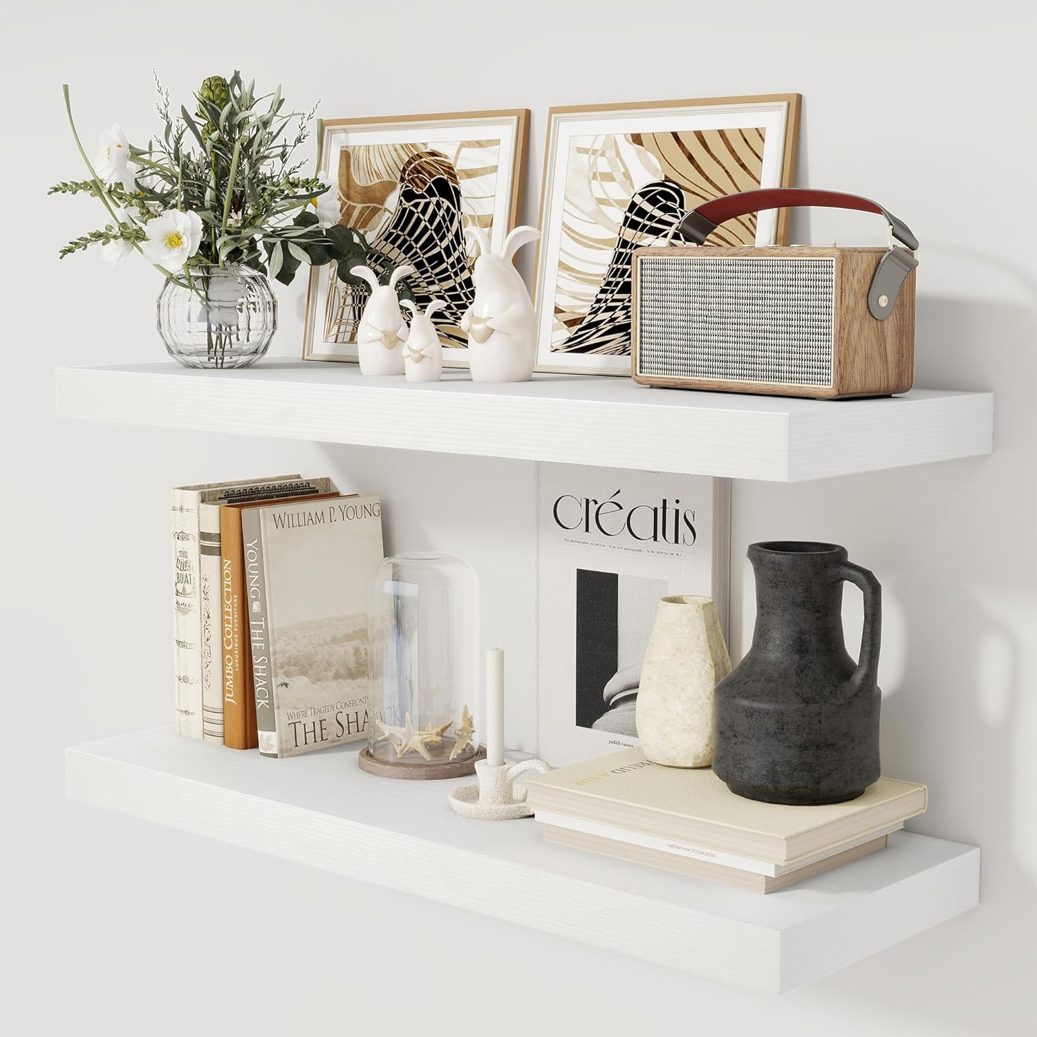 36 Inch Deep Floating Shelves for Wall Storage & Display