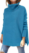 Women's Oversized Turtleneck Batwing Sleeve Tunic Sweater - Cozy