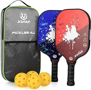 XS XSPAK Pickleball Paddles Set with Graphite Face and Bag