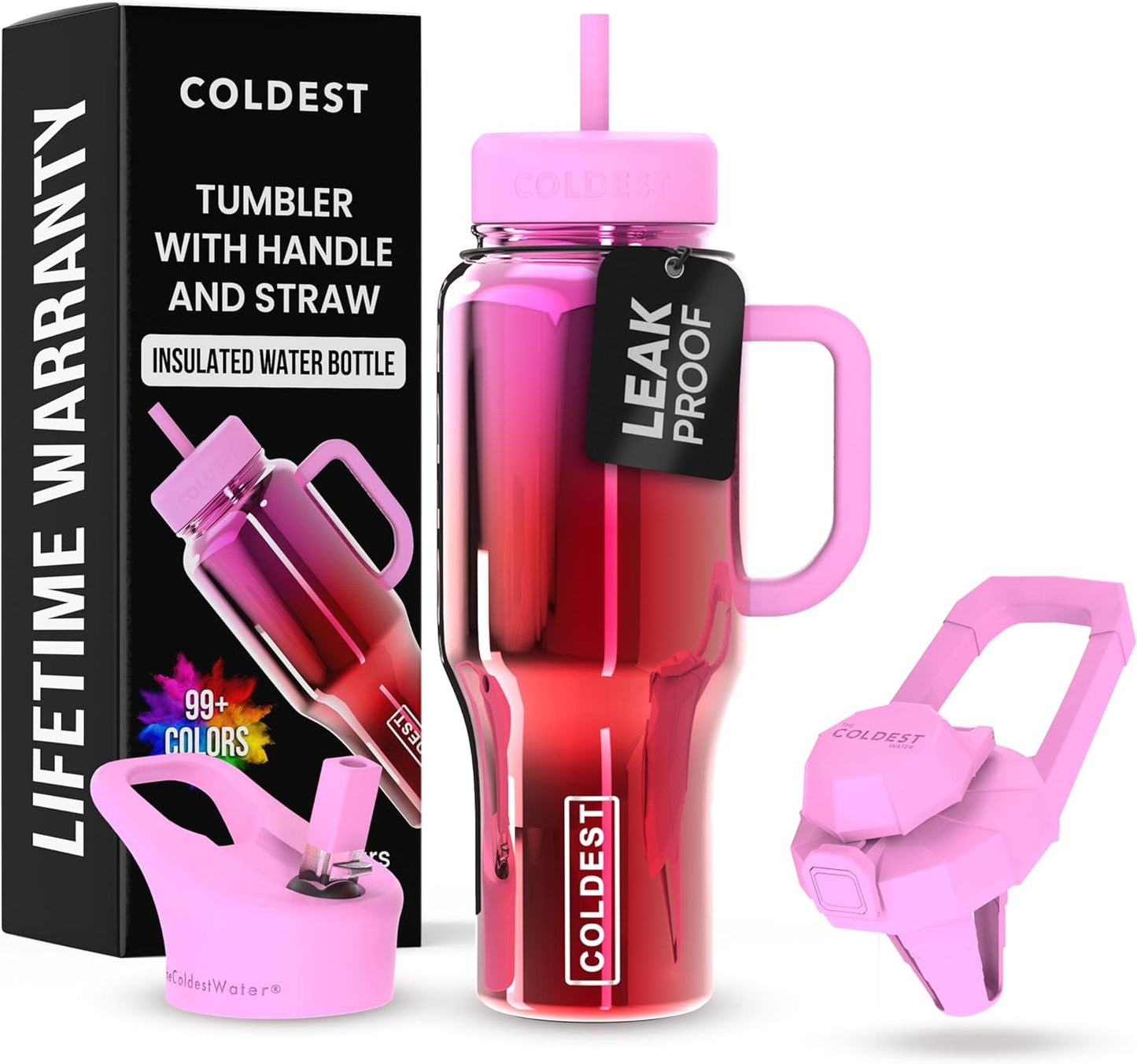 Coldest Tumbler with Handle and Straw - 100% Leak-Proof Design