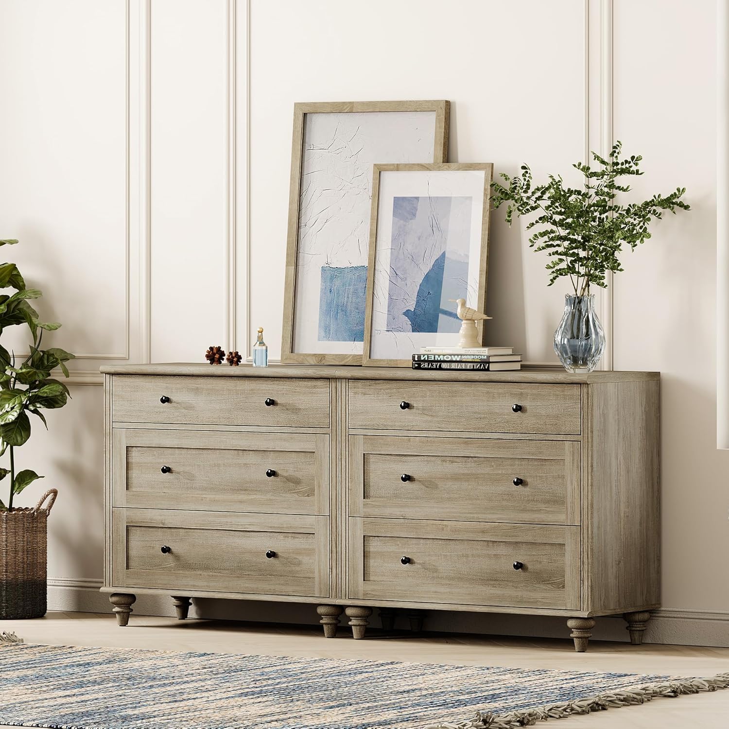 WAMPAT Kids Dresser with 6 Drawers for Modern Storage Needs