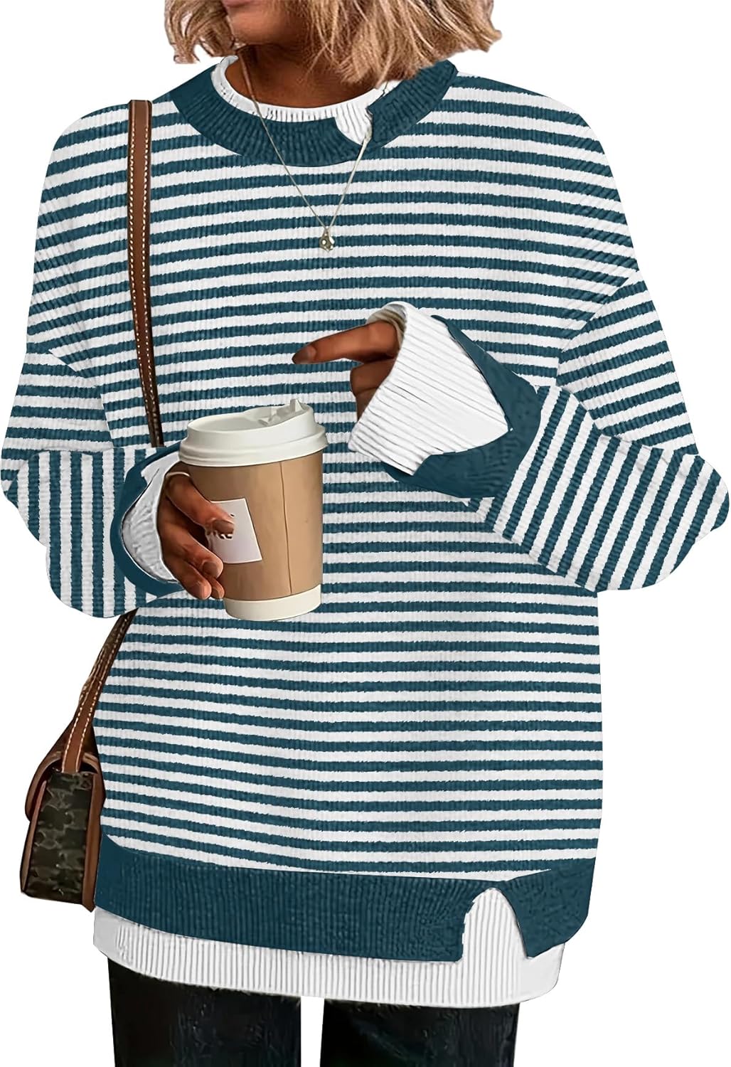 Disamer Womens Fall Sweaters Cozy Knit Pullover for Teachers