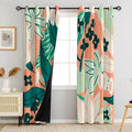 100% Blackout Boho Floral Curtains 63 in Panels - Full Room Darkening