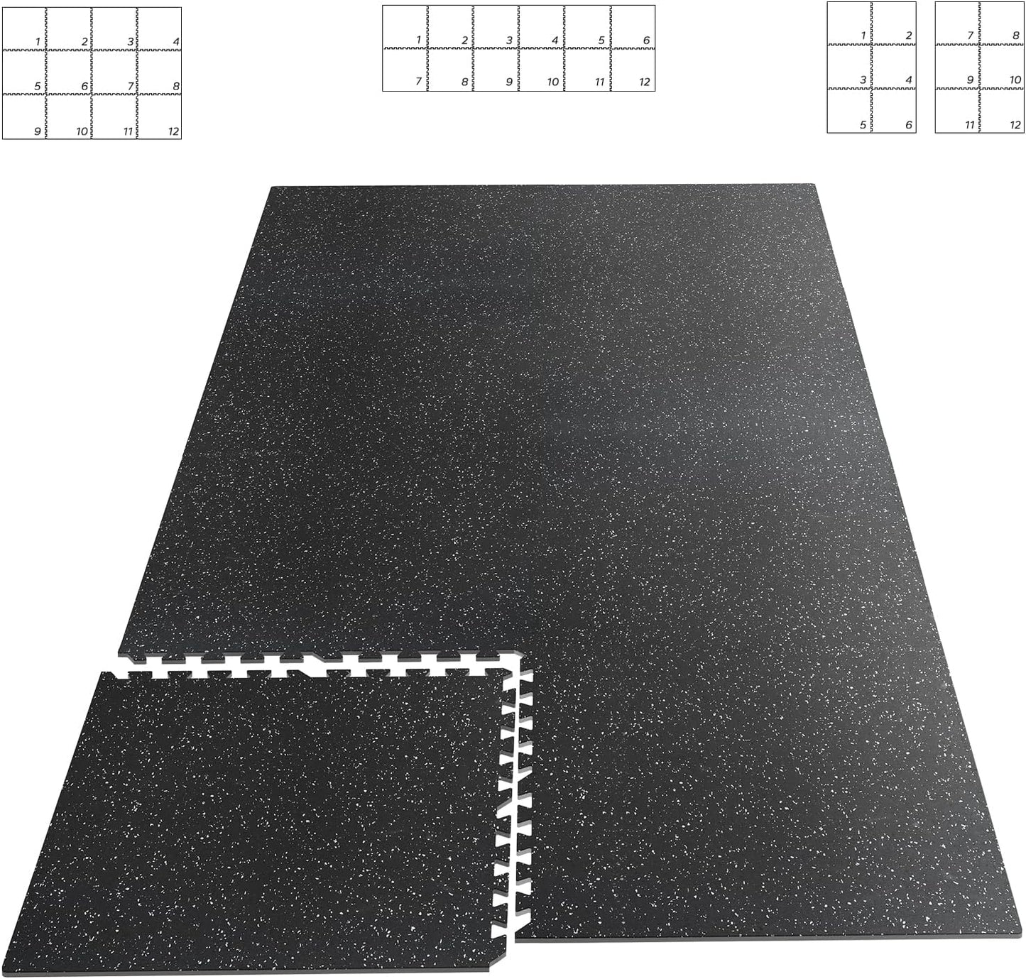 HAPBEAR 12 Pcs Exercise Equipment Mats for Home Gym Safety