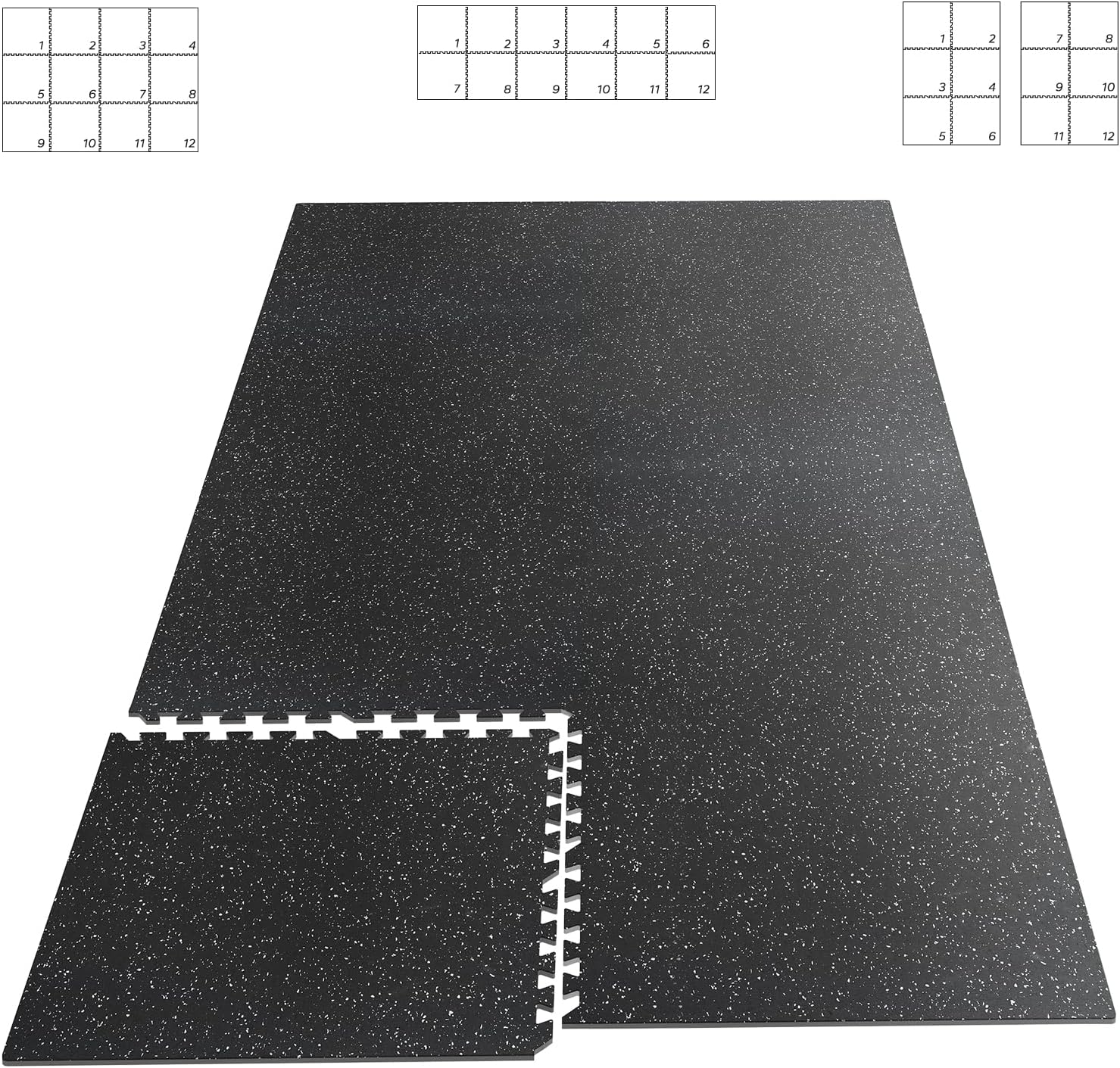 HAPBEAR 12 Pcs Exercise Equipment Mats for Home Gym Safety