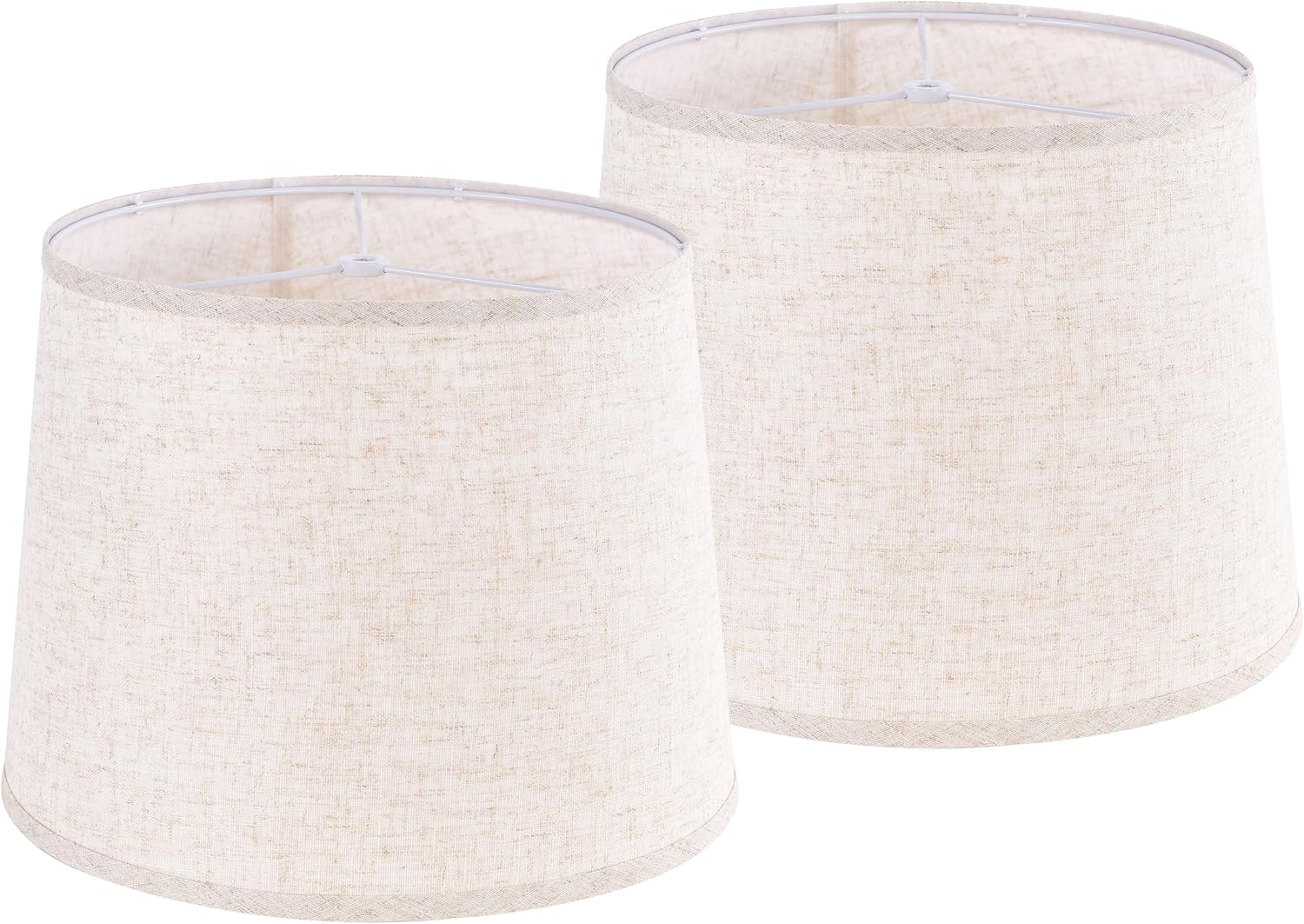 Large Oatmeal Linen Drum Lamp Shade Set for Modern Decor