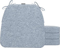 D-Shaped Chair Cushions 2 in Thick Dining Chair Pads - Light Blue