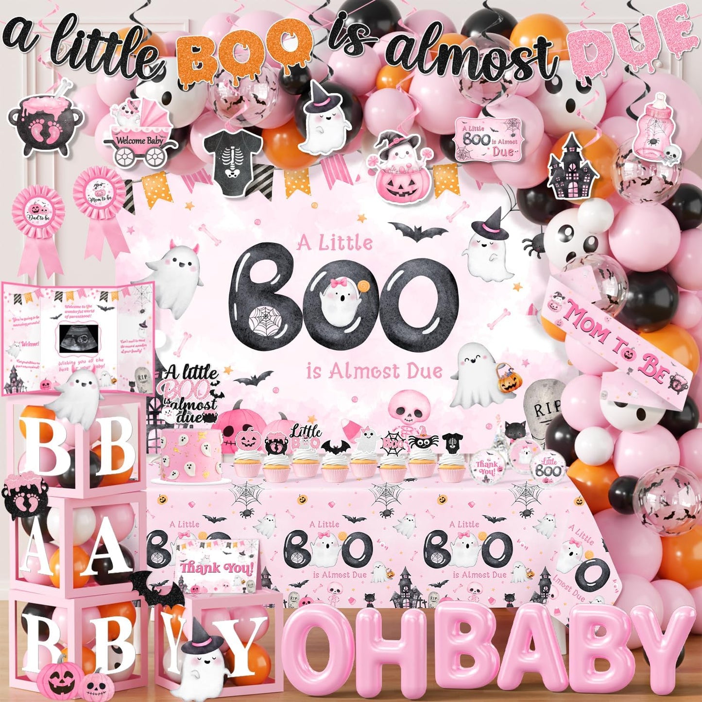 A Little Boo Is Almost Due Baby Shower Decorations for Girls