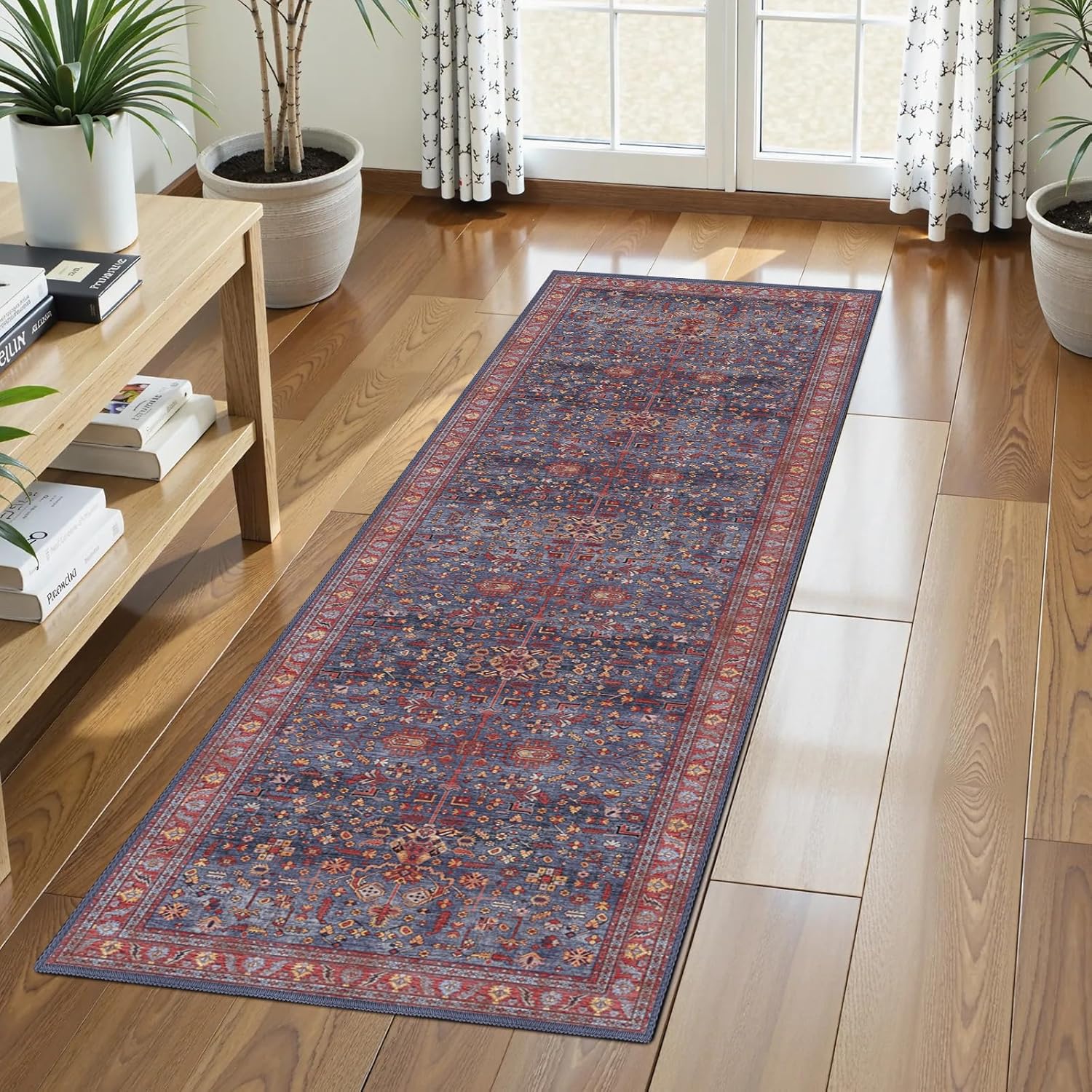 Washable Area Rug 2ft 6in' x 8ft Vintage Traditional Persian Mat