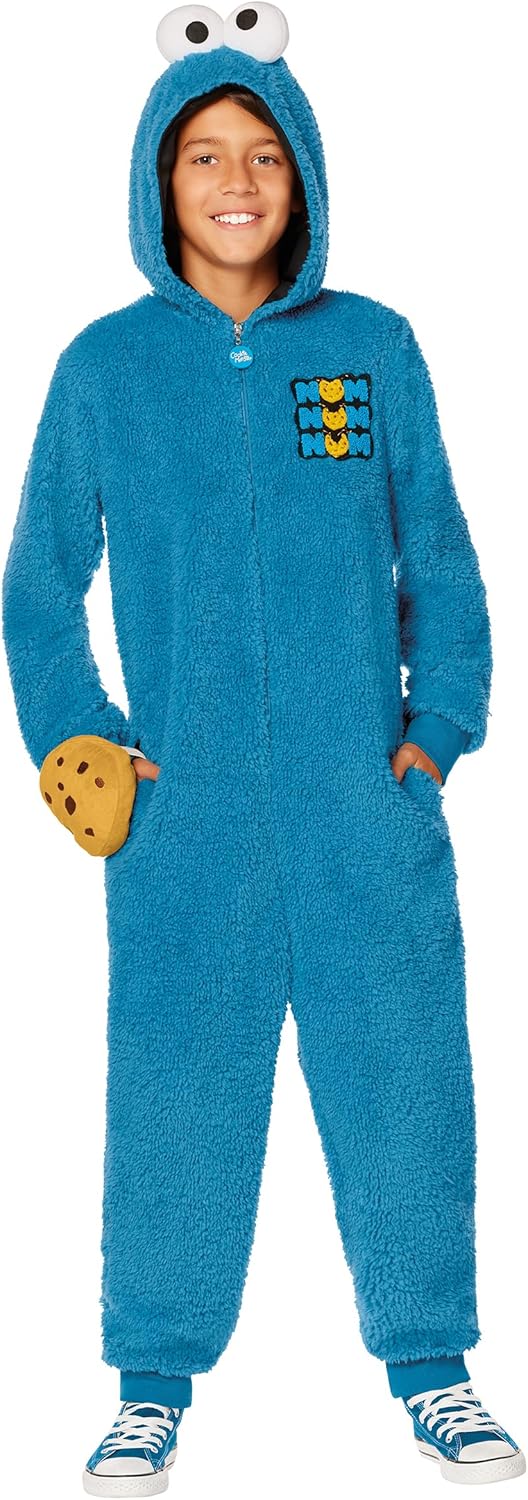 Sesame Street Kids Cookie Monster Jumpsuit Costume for Halloween