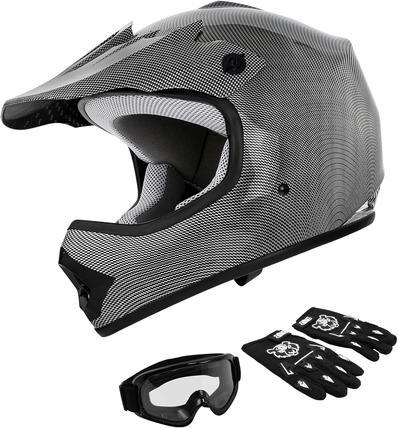 TCMT Youth Motocross Offroad Helmet with Goggles & Gloves