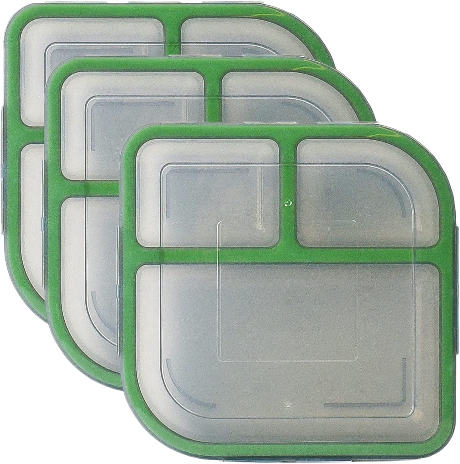 Large To-Go 3-Compartment Food Containers for Meal Prep