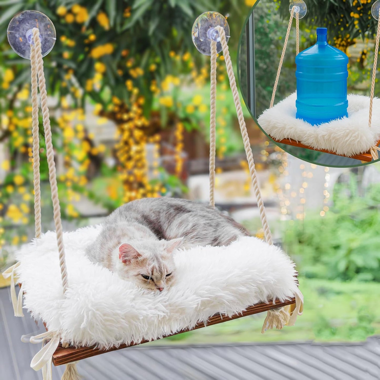 Cat Hammock with Industrial-Grade Suction Cups for Cozy Naps